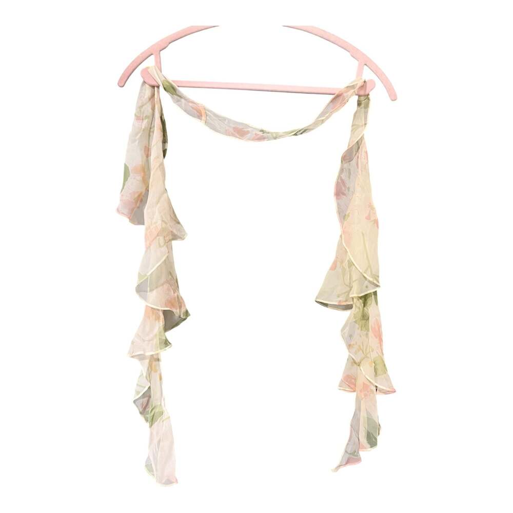 Elizabeth Gilette Chic Floral Print Silk Scarf